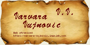 Varvara Vujnović vizit kartica